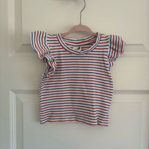 Cotton:On Striped Tee with Ruffle Sleeves